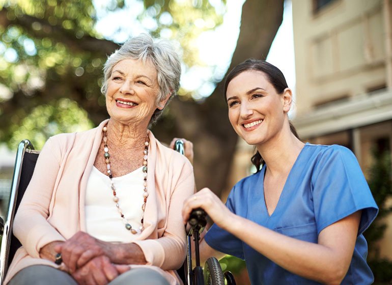 nurse and woman