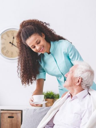 Woman serving tea